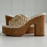 Marina Crochet Platform Heel - Ivory