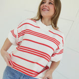 Golden Days Sweater - White/Coral