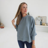 Colbi Ribbed Pullover - Blue Grey