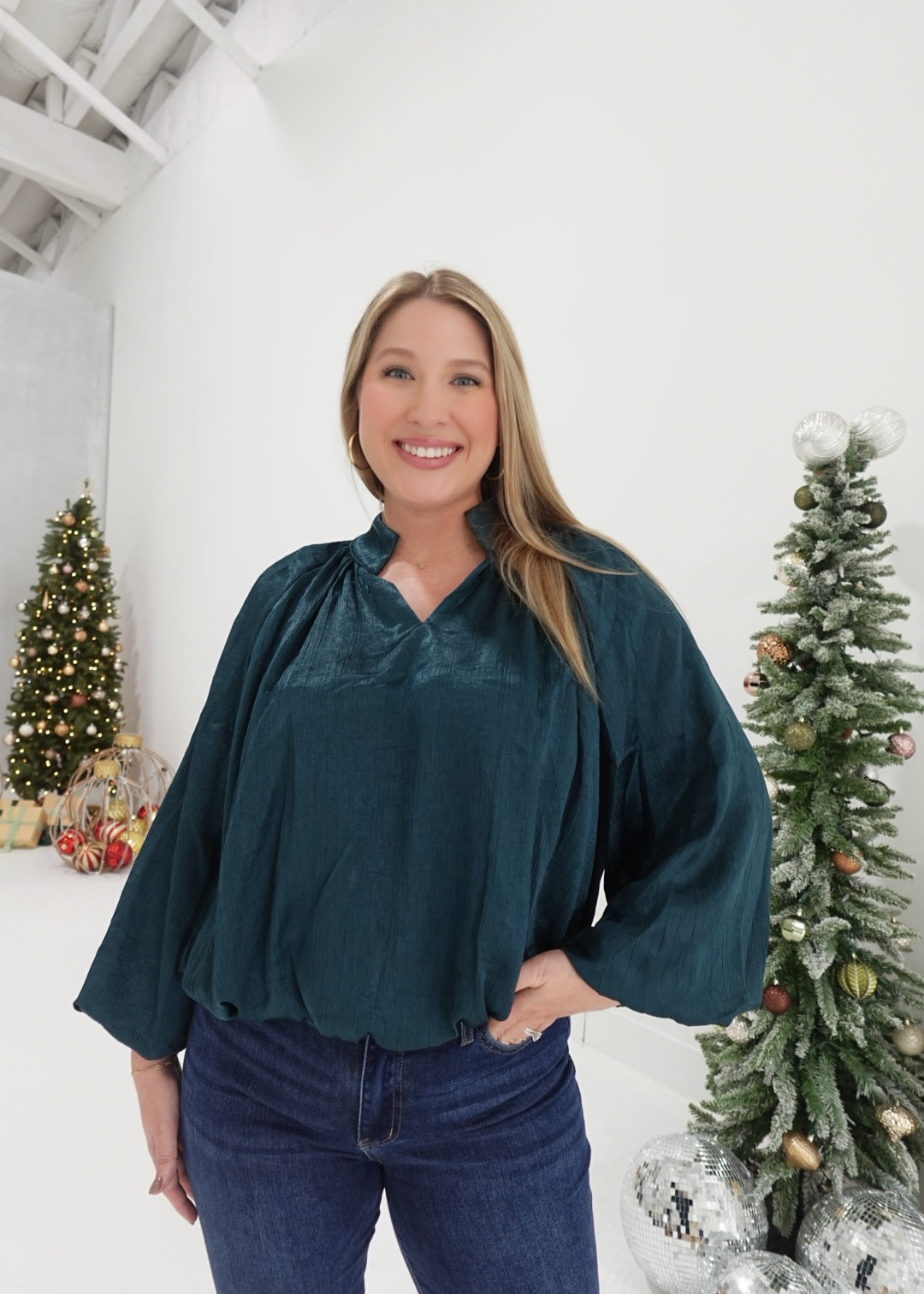 Courtship Blouse - Hunter Green