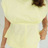 Porter's Peplum Top - Lemon