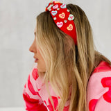 3D Heart Chat Candy Headband - Red