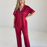 Satina Pajamas - Burgundy