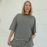 Drew Striped Set - Lt Taupe/Navy