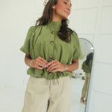 Bennet Bubble Top - Olive