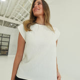 Showtime Textured Blouse - White