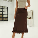 Sonja Slip Skirt - Brown