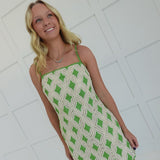 Sally's Seaside Mini Dress - Vibrant Green