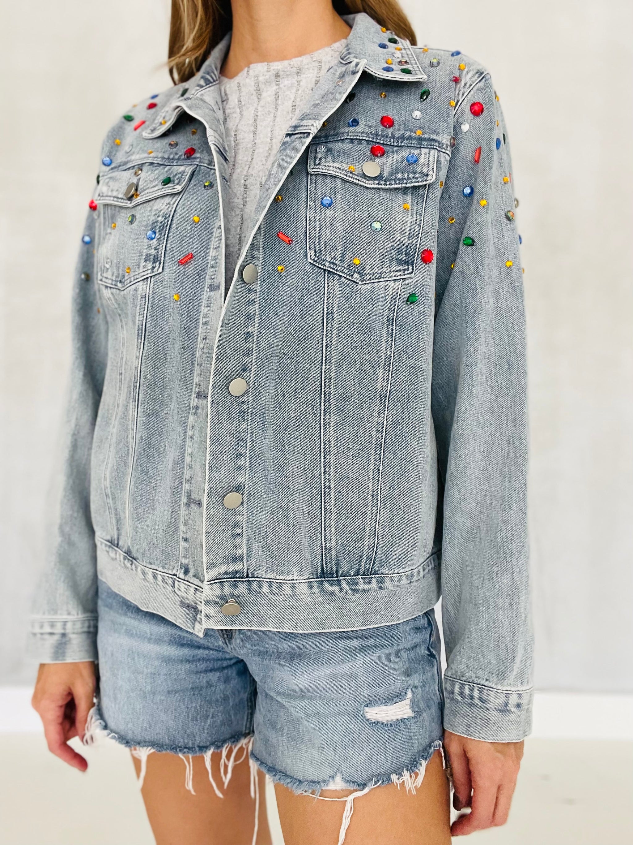 Bejeweled Denim Jacket - West of Fifty Five