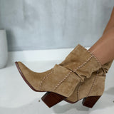 Aria Slouch Boot - Apricot