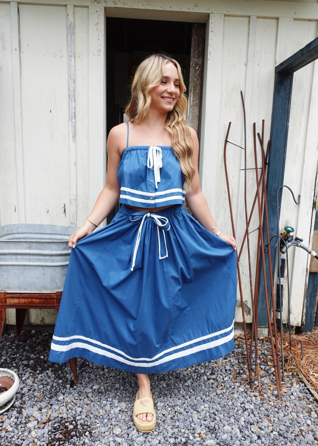 Justice Midi Skirt Set - Navy
