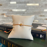 Corded Cross Charm Bracelet - Hot Pink Multi