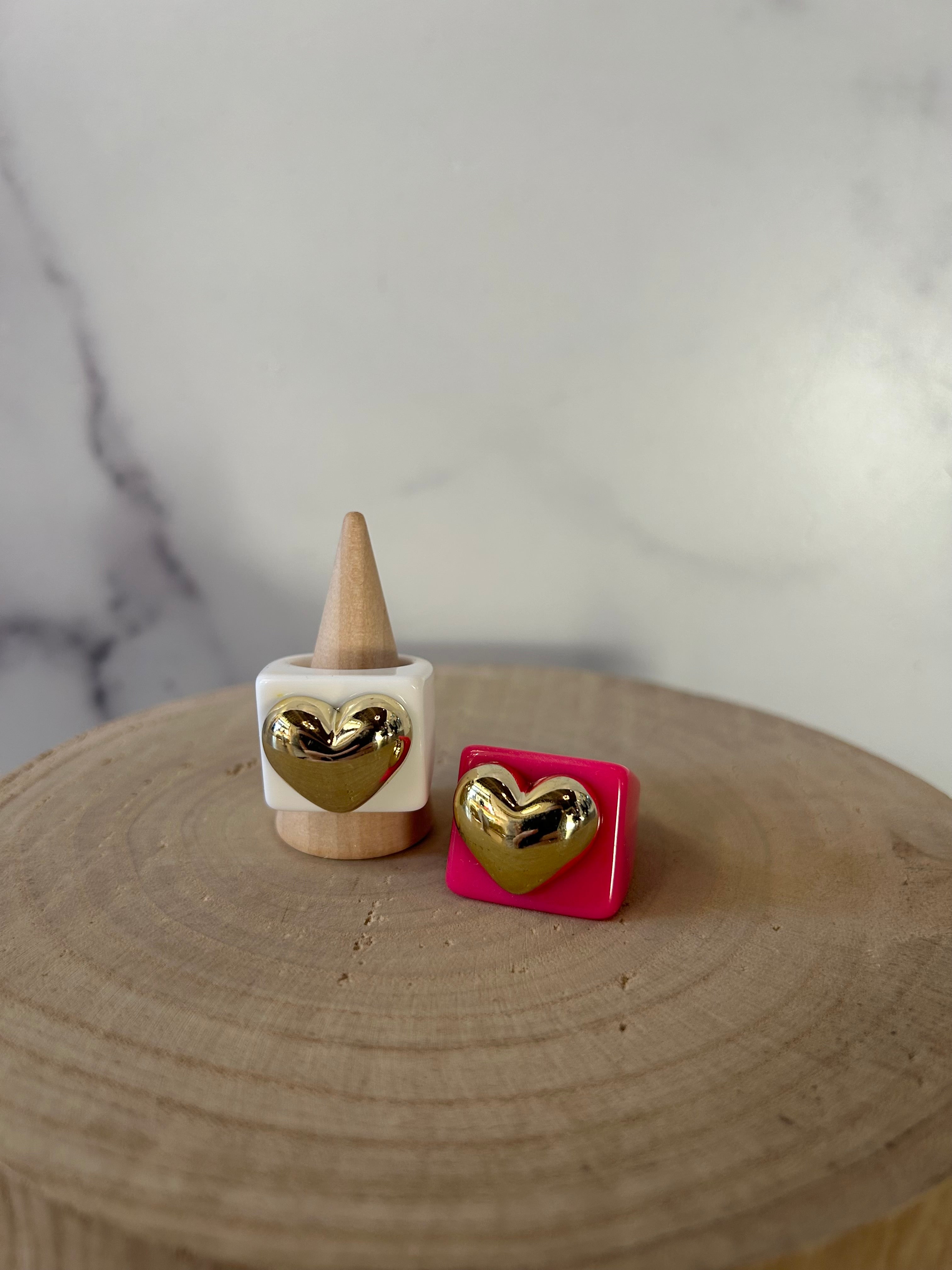 Resin Heart Ring