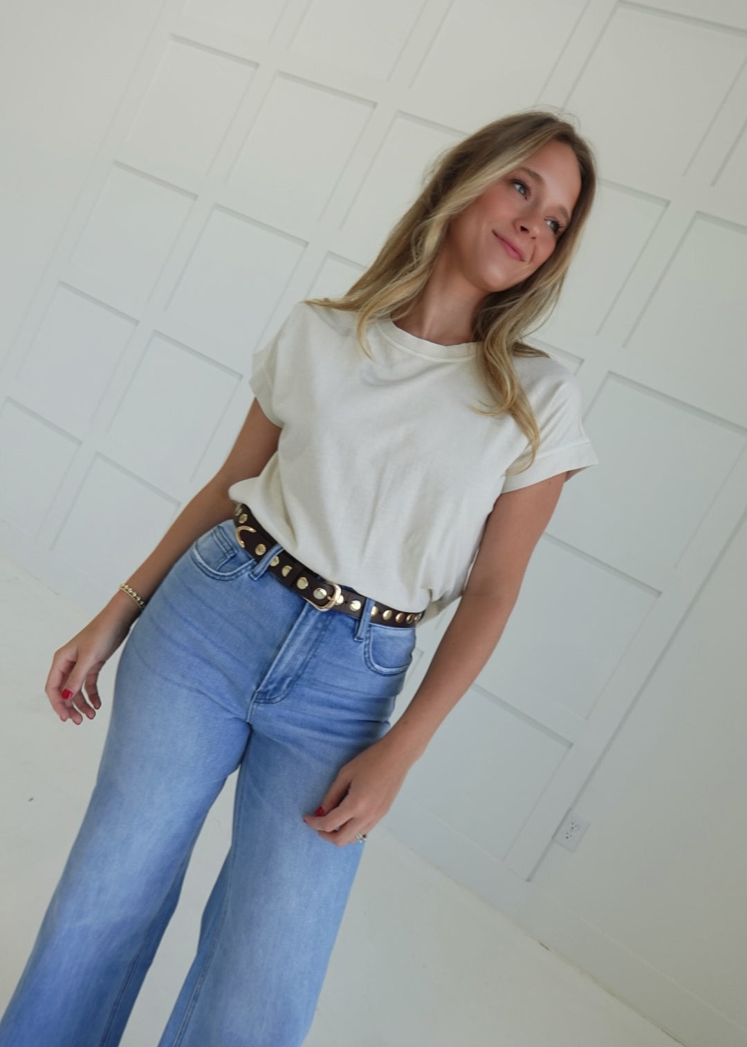 Shauna Acid Wash Tee - Ivory