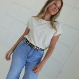 Shauna Acid Wash Tee - Ivory