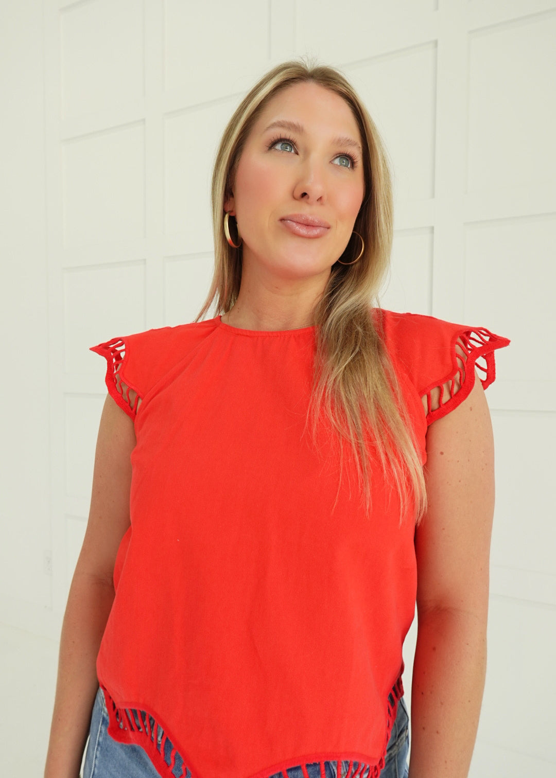 Lydia Cut-Out Top - Red