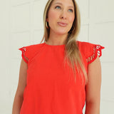 Lydia Cut-Out Top - Red