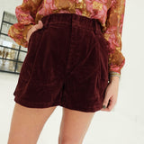 Crushing On You Shorts - Burgundy