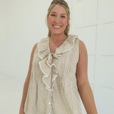 Shae Striped Knit Top - Khaki