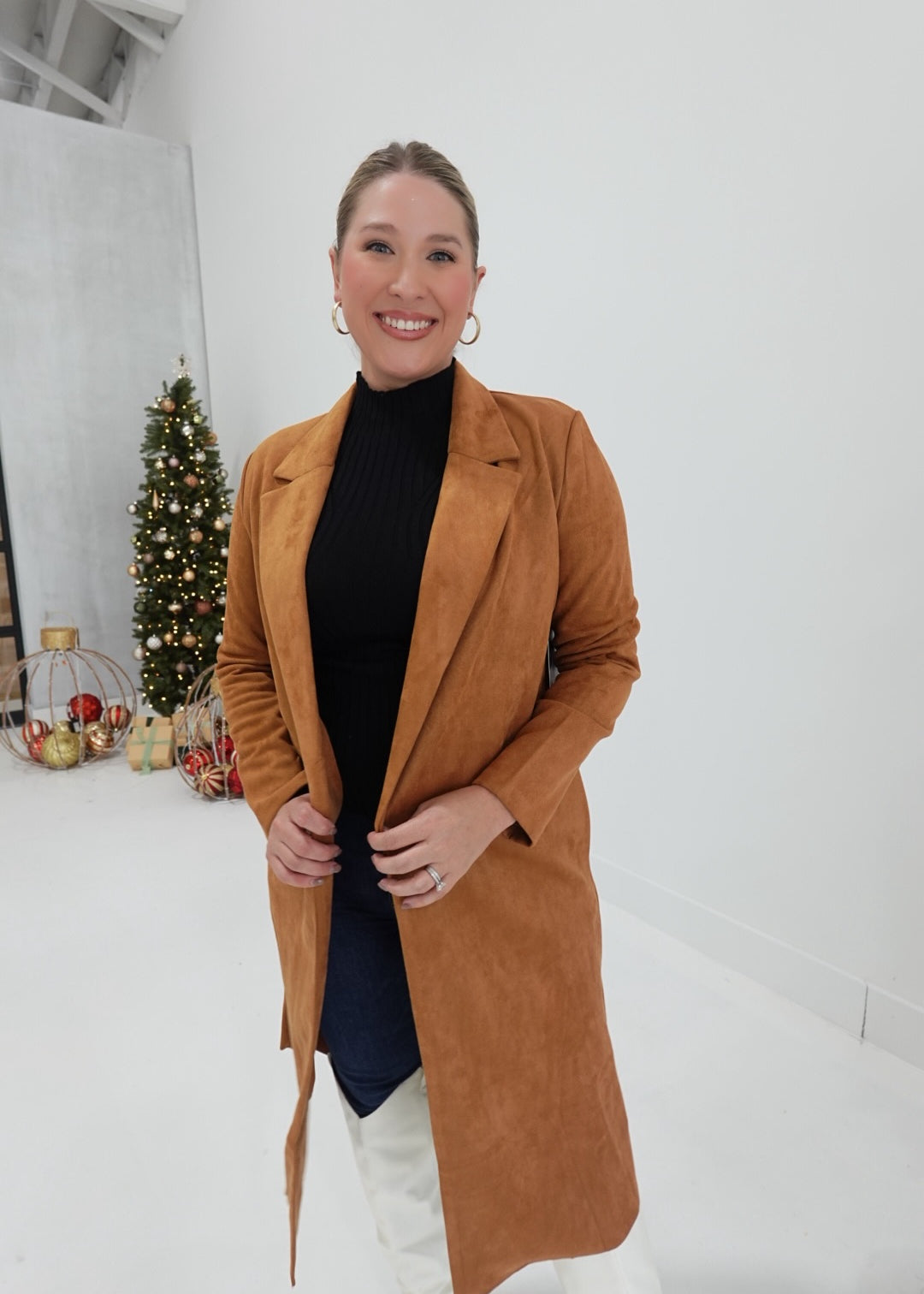 Samoy Suede Coat - Camel