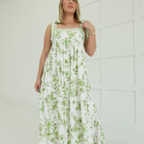 Emily's Floral Midi Dress - Green