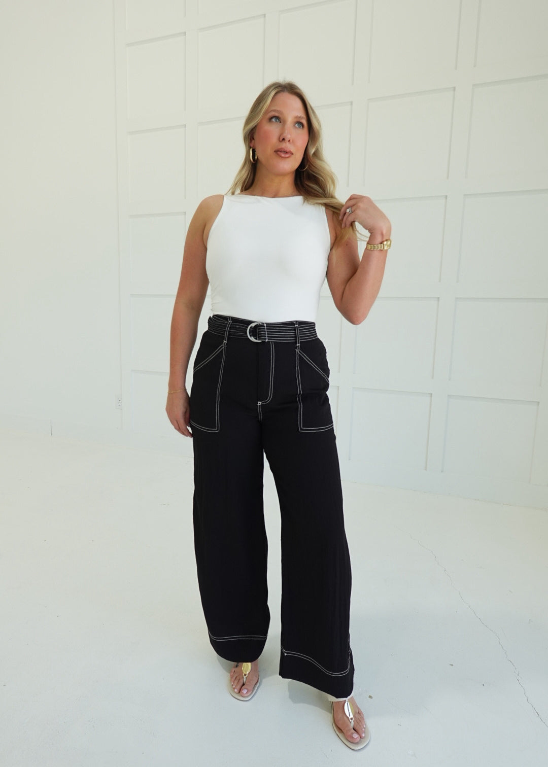 Caldwell Belted Pants - Black