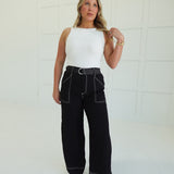 Caldwell Belted Pants - Black