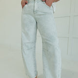 Done Deal Barrel Jeans - Pistachio