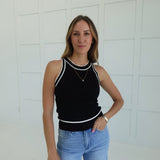 Staten Sweater Halter Top - Black
