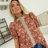 Fall Blooms Top - Brown
