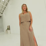 Zayda Skirt Set - Khaki