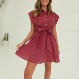 Housewives Mini Dress - Brown/Fuchsia