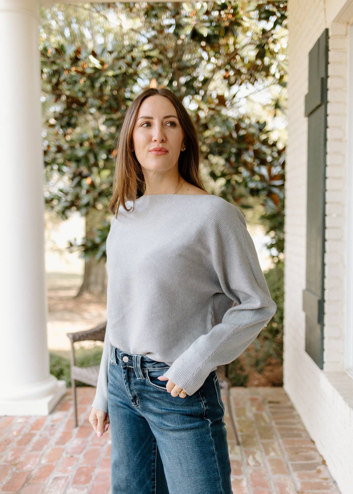 Chittle Boatneck Sweater - Heather Grey