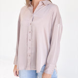 Lawless Pinstripe Blouse - Lt Mocha