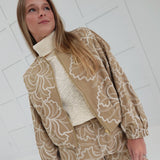 Abrams Embroidered Set - Tan