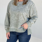 Lightly Taken Pullover Top - Olive