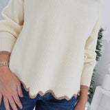 Fidelity Scallop Sweater - Oatmeal