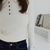 Lou Contrast Sweater - Ivory