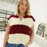 In The Stadium Sweater Top - Cabernet