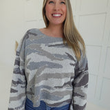 Sterling Camo Sweater Top