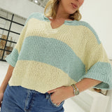 Sybil Striped Sweater Top - Sea