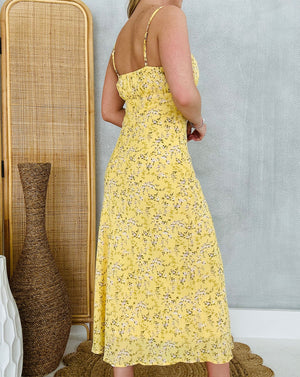 Honeysuckle Midi Dress - Yellow