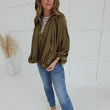 Match My Vibe Bomber Jacket - Olive