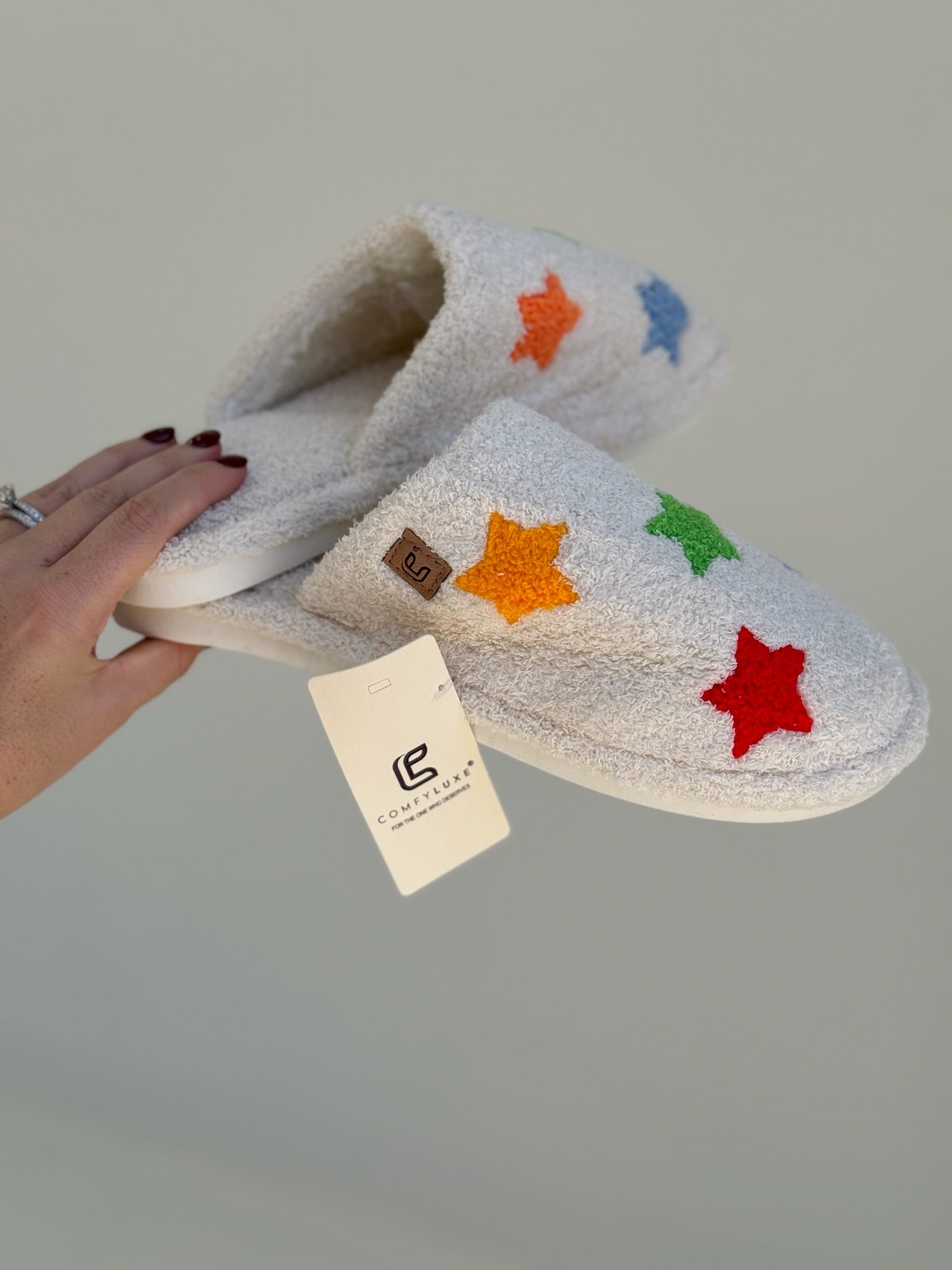 Star Embroidered Slippers