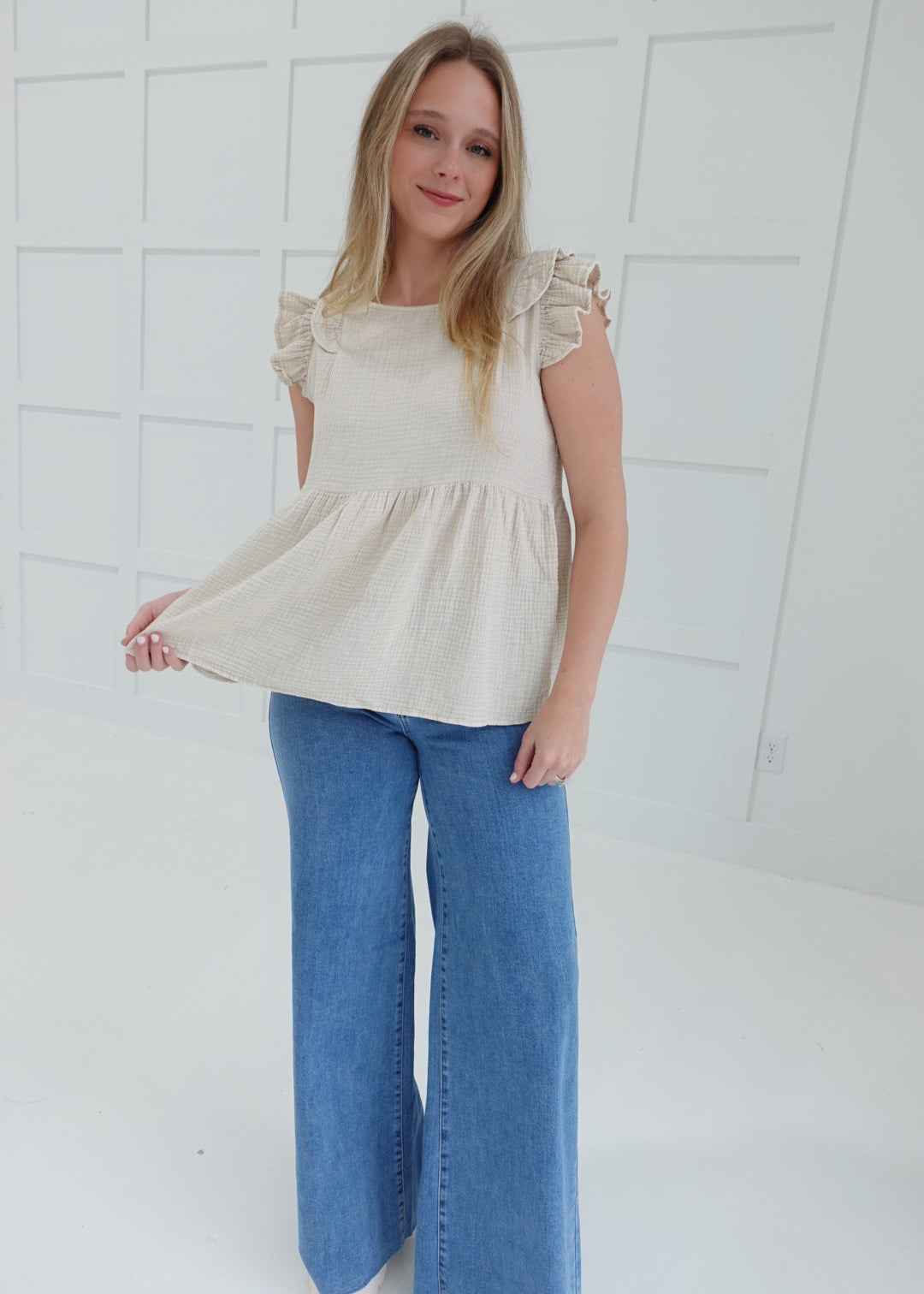 Perry Palazzo Jeans - Solid Medium