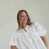 Whimsical Eyelet Blouse - White