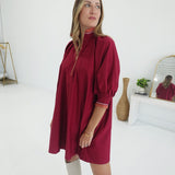 Sibly Mini Dress - Burgundy