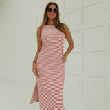 Simple Style Midi Dress - Red