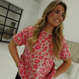 Stunner Leopard Sweater - Fuchsia