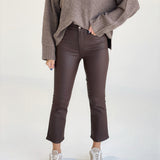 Shy Girl High Rise Crop Flare - Coated Espresso (DAZE)